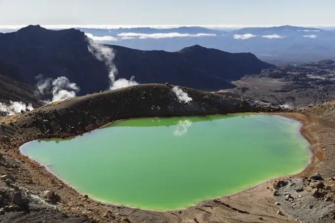 Emerald Lakes, Tongariro Alpine Crossing, Tongariro National Park, UNESCO World Heritage Site, North Island, New Zealand, Pacific