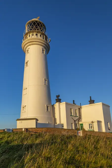 View of Flamborough Lighthouse, Flamborough Head, Bridlington, North Yorkshire, England, United Kingdom, Europe