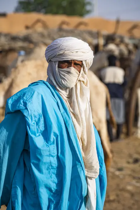 Tuareg man, Animal market, Agadez, Niger, Africa