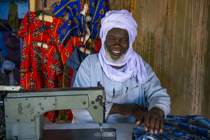 Tuareg Tailor in Dirkou, Djado Plateau, Niger, Africa