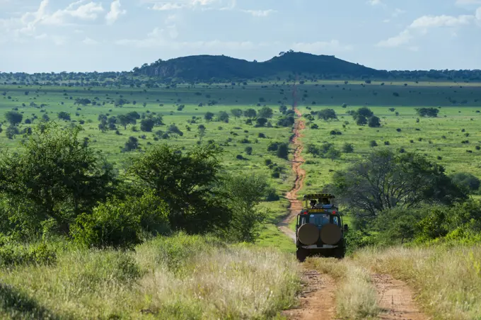 Lion Rock, a promontory which has inspired the Walt Disney movie The Lion King, Lualenyi, Tsavo Conservation Area, Kenya, East Africa, Africa