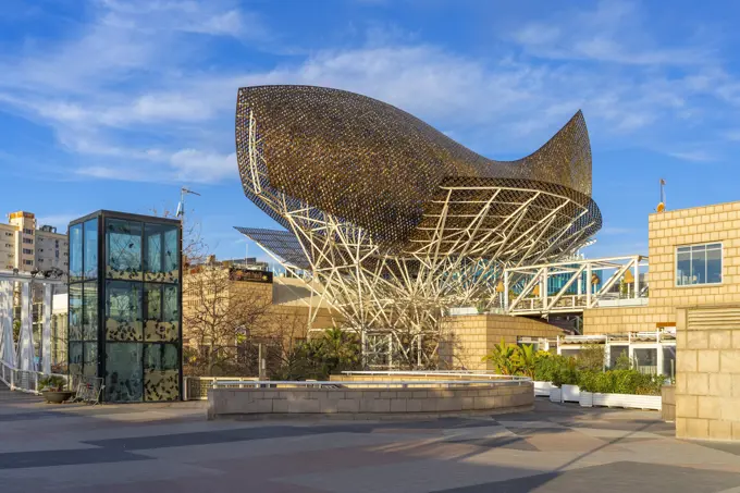 Peix (Fish), Frank Gehry, Barceloneta beach, Barcelona, Catalonia, Spain, Europe