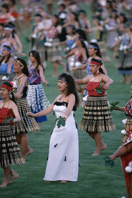 Maoris perform traditional action songs, Auckland, North Island, New Zealand, Pacific