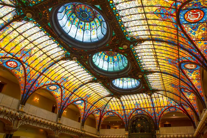 Tiffany Glass Ceiling, Gran Hotel, Mexico City, Mexico, North America