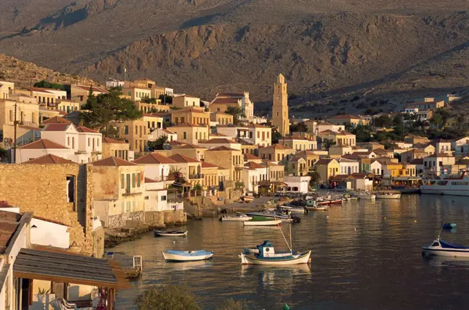 Emborio, Chalki Halki, Dodecanese, Greek Islands, Greece, Europe