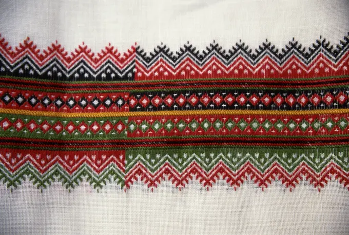 Traditional embroidery design, Croatia, Europe