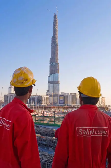 Construction of the Burj Dubai Dubai Tower Building, Downtown Dubai, Dubai, United Arab Emirates, Middle East