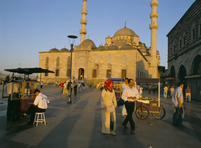 The new mosque and square, Istanbul, Turkey, Europe