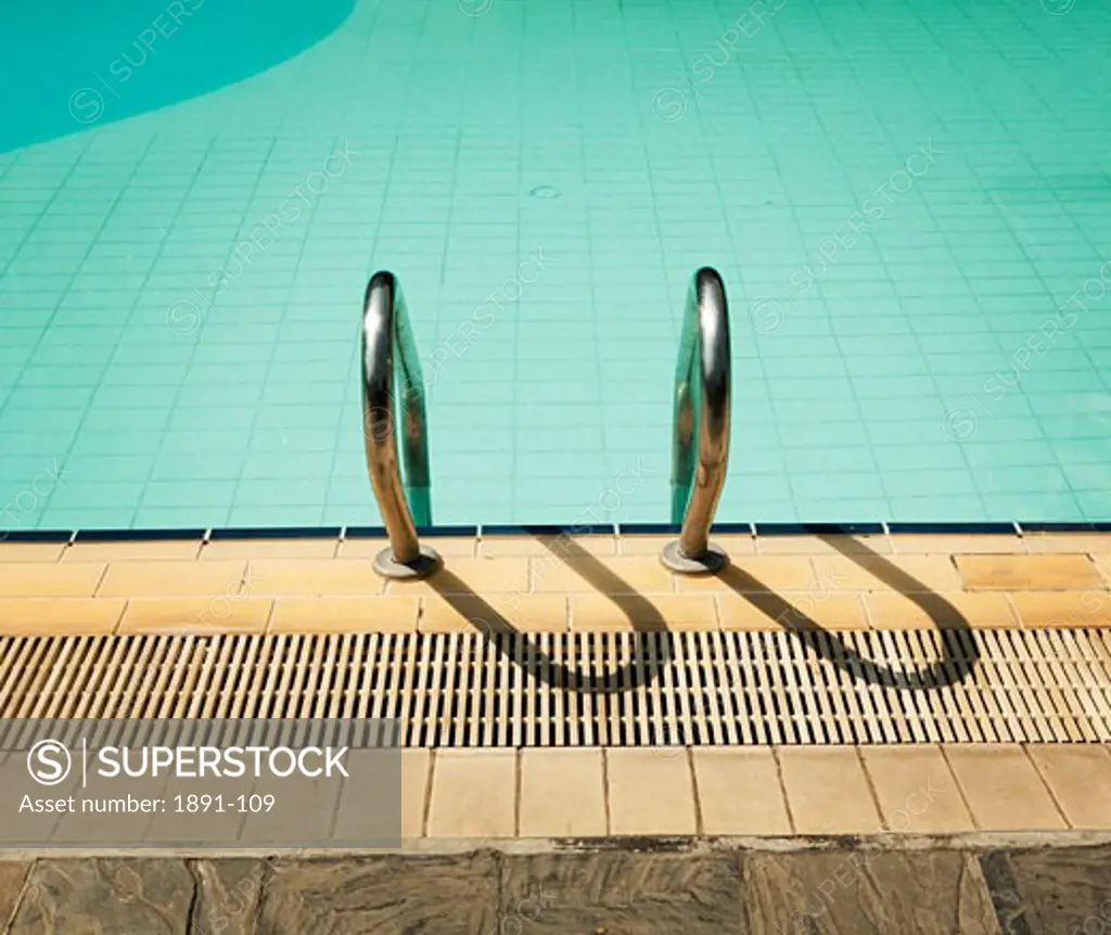 High angle view of a swimming pool ladder, Myanmar