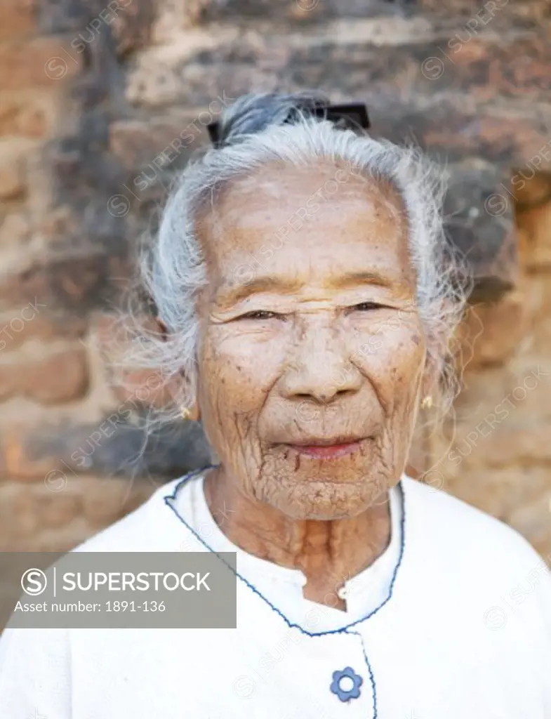 Portrait of a woman, Bagan Temple, Bagan, Myanmar