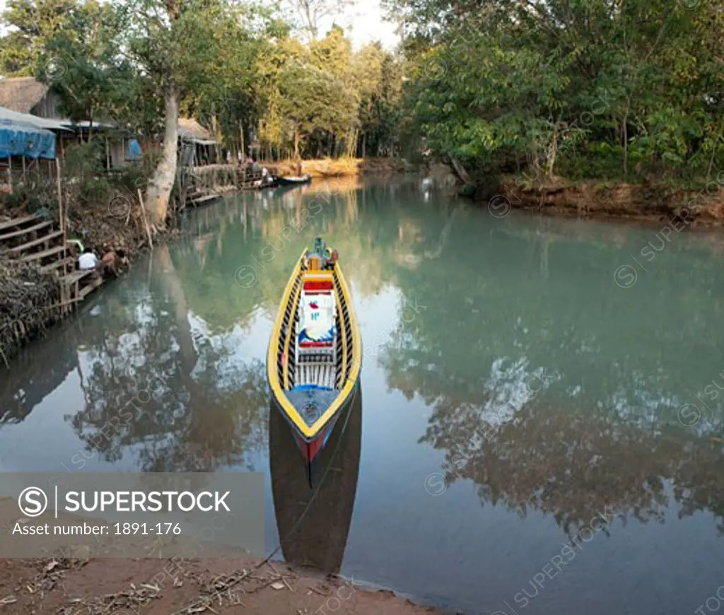 Boat in a lake, Myanmar