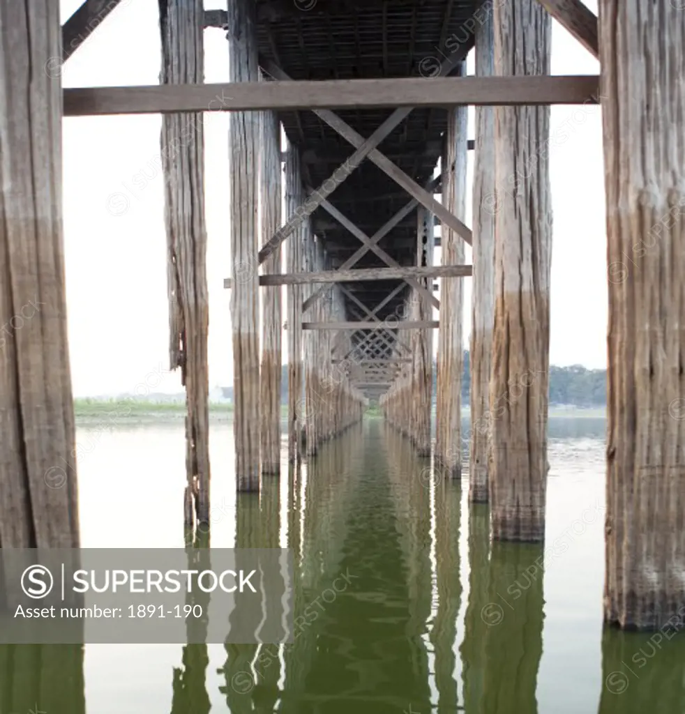 Underneath of a pier, Myanmar