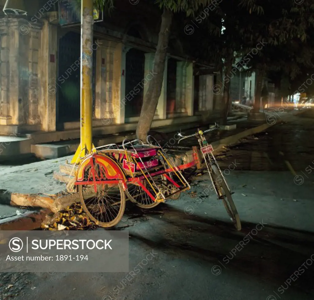 Pedicab at the roadside, Myanmar