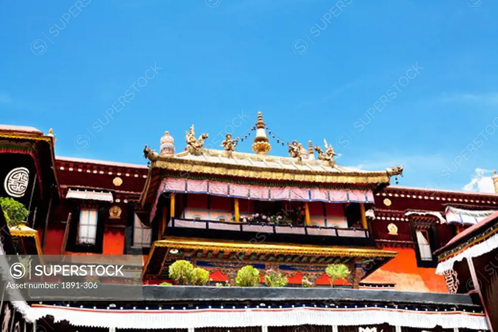 Low angle view of a temple, Jokhang Temple, Lhasa, Tibet,