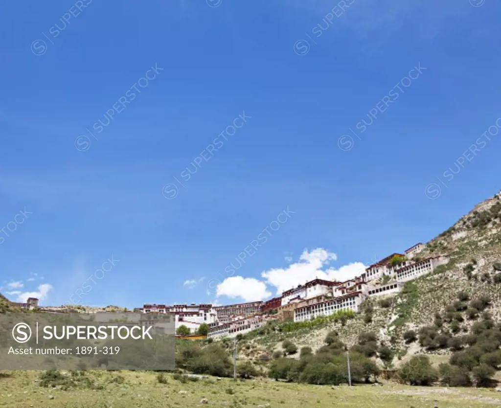 Monastery on a hill, Tibet,