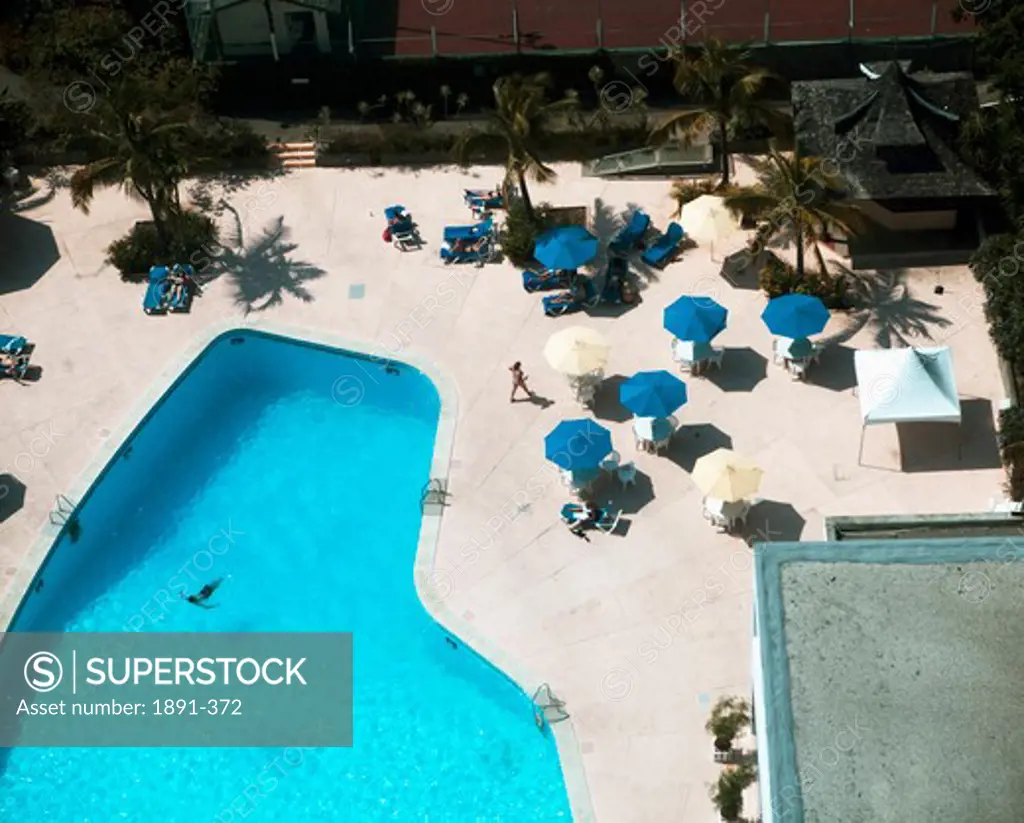 Aerial view of a swimming pool, Jamaica