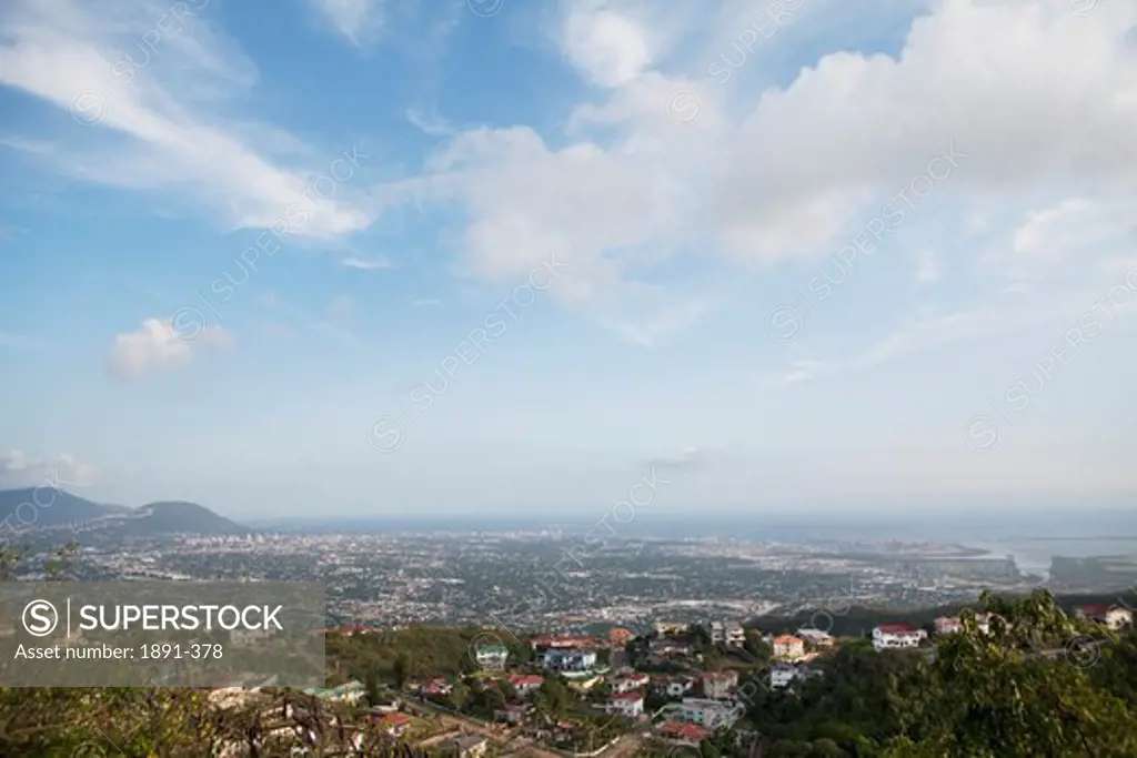 Aerial view of a city, Kingston, Jamaica