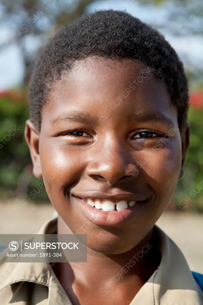 Portrait of a schoolboy smiling, Jamaica