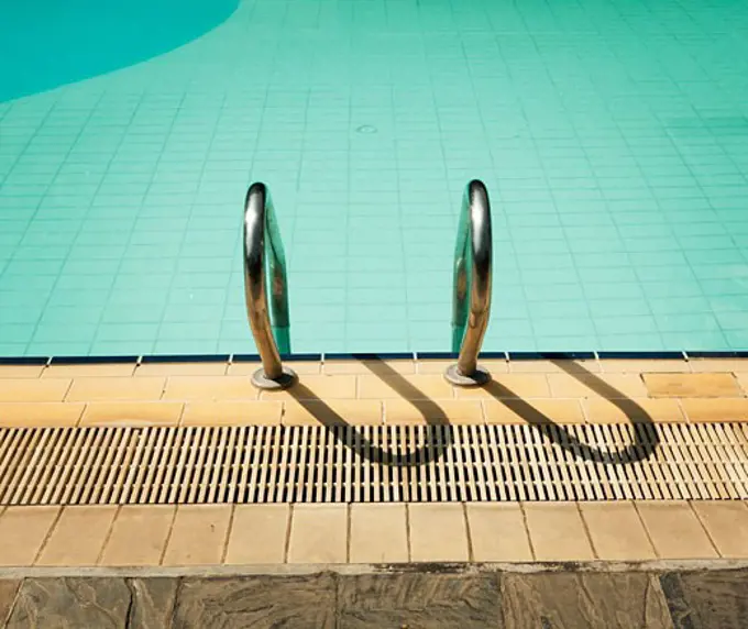 High angle view of a swimming pool ladder, Myanmar