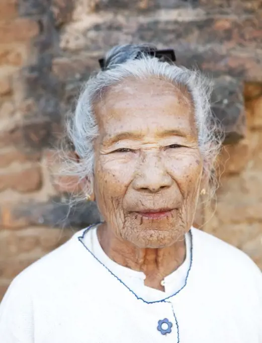 Portrait of a woman, Bagan Temple, Bagan, Myanmar