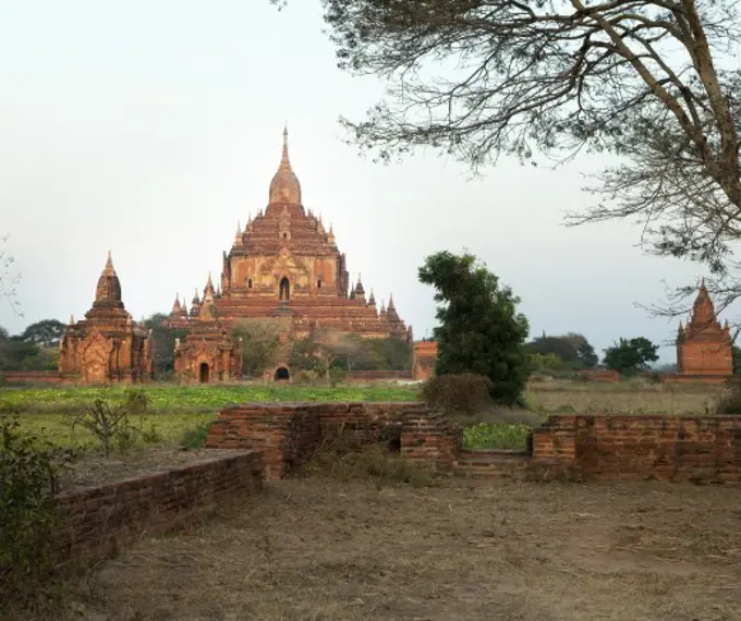 Temples on a landscape, Bagan Temple, Bagan, Myanmar