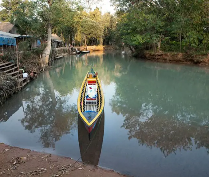 Boat in a lake, Myanmar