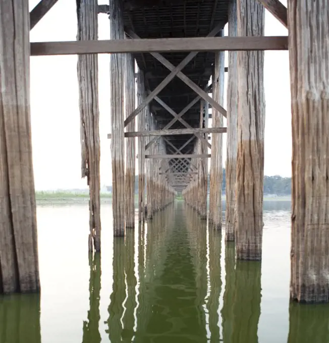 Underneath of a pier, Myanmar