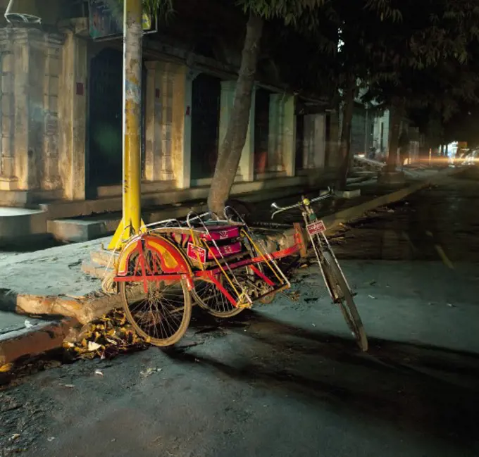 Pedicab at the roadside, Myanmar