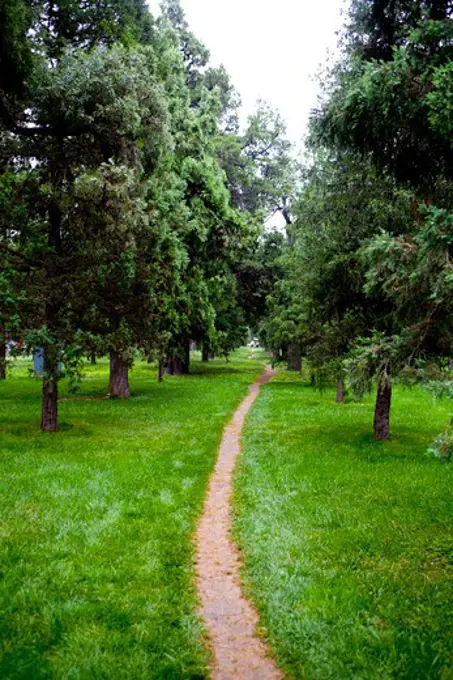 Trail passing through a park, Beijing, China