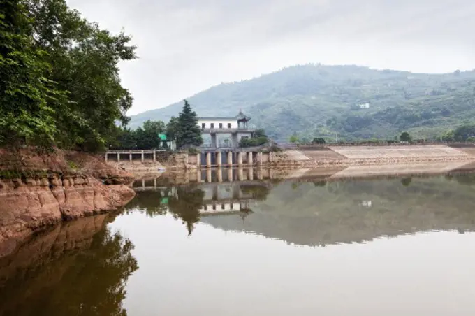 Dam at the lakeside, China