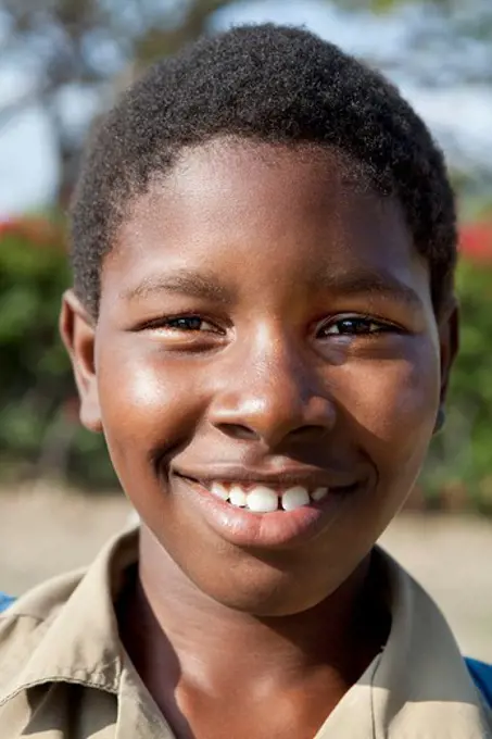 Portrait of a schoolboy smiling, Jamaica