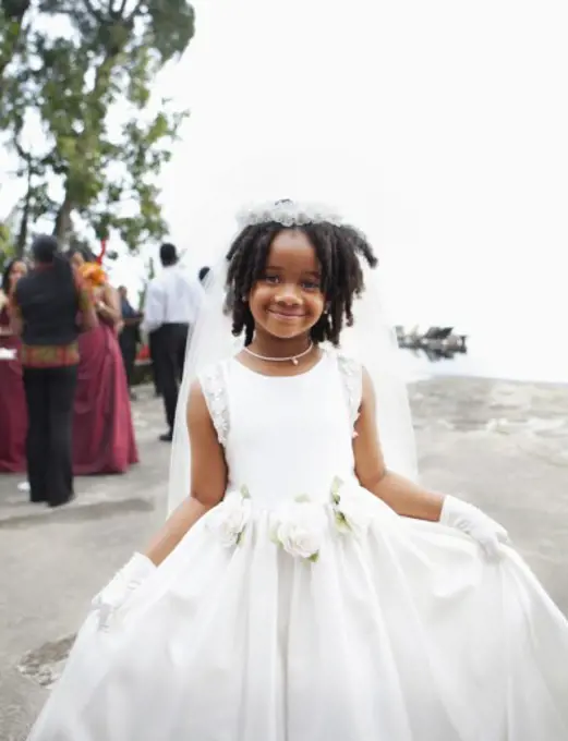 Flower girl at wedding, Jamaica