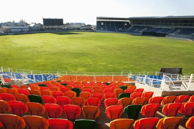 Empty seats in a cricket stadium, Jamaica