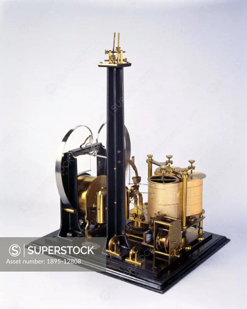 This seismograph was made by James White of Glasgow in 1885. It was designed by Thomas Gray and John Milne (1851-1913), while they were both professor...