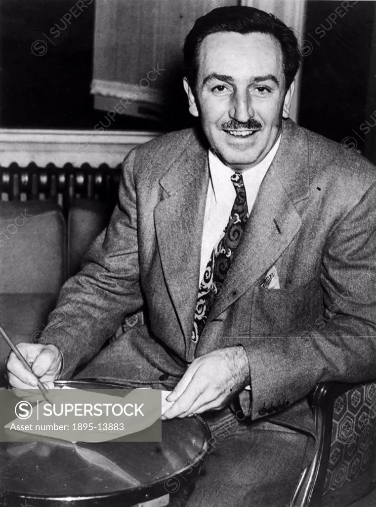 Walt Disney at his London hotel, 19 November 1946. Walt Disney 1901_1966, the American animator and showman, at his London hotel. Photograph by Bill J...