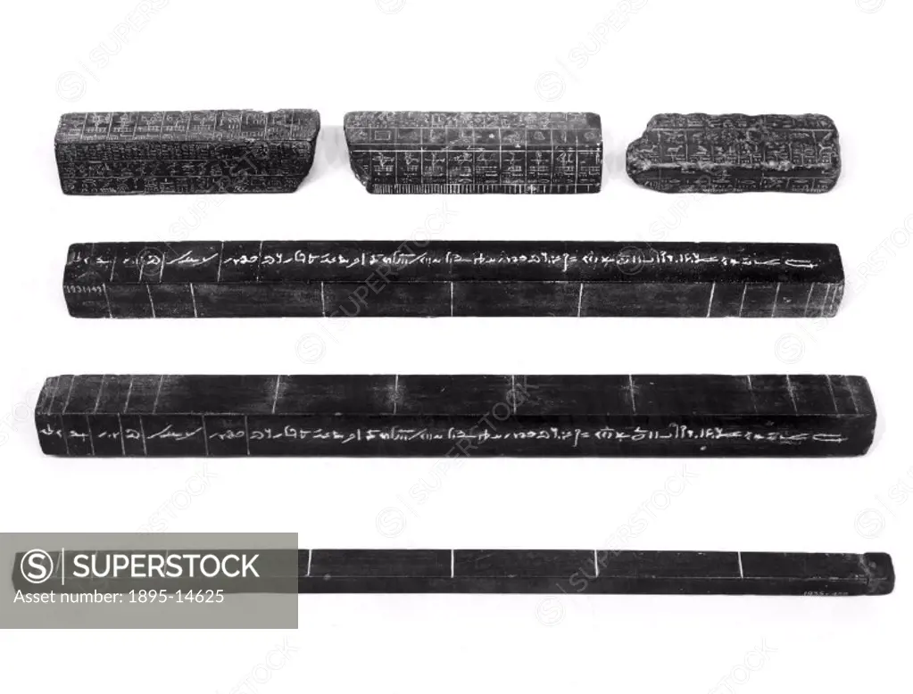 Egyptian cubit rods, 2600 BC-1st Century AD.