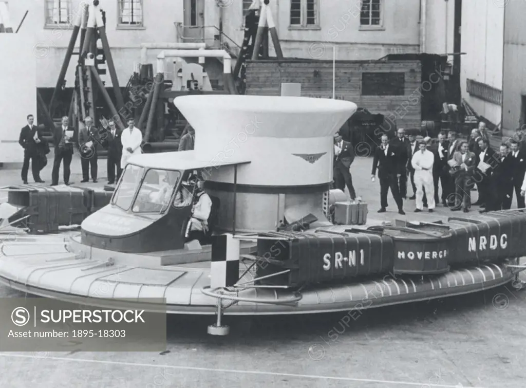 The SR-N1, the world´s first hovercraft, making its maiden flight, Isle of Wight, on 11 June 1959. The Westland SR-N1 was an experimental craft invent...