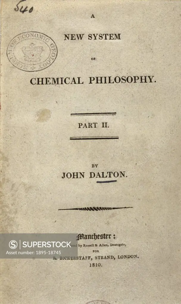 John Dalton (1766-1844) formulated the atomic theory to explain chemical reactions, based on the concept that the atoms of different elements are dist...