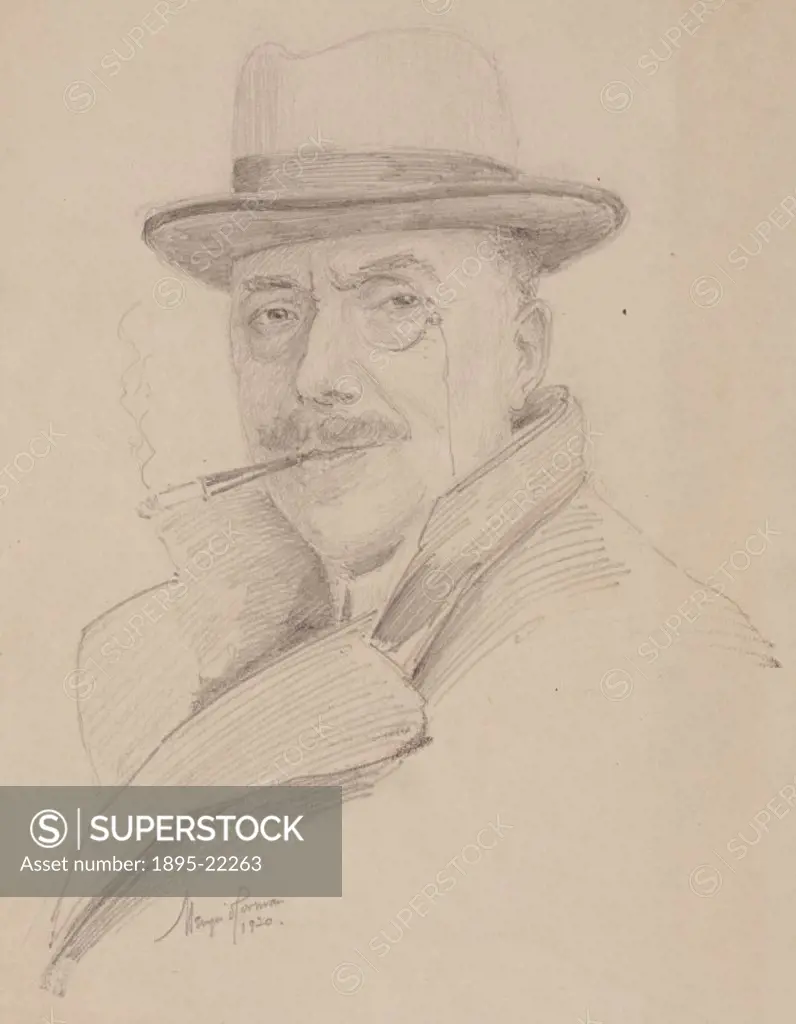 Pencil drawing of Mervyn OGorman (1871-1958), one of the greatest ...