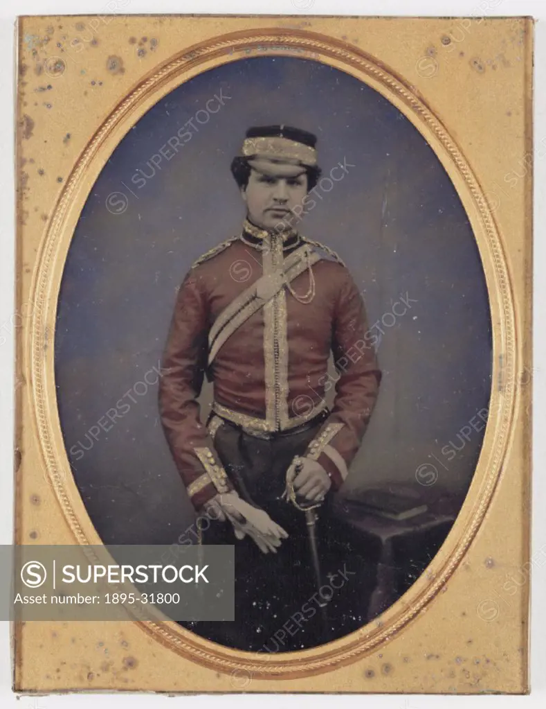 Studio portrait of a soldier taken from the Howard and Jane Ricketts collection held at the National Museum of Photography, Film & Television.