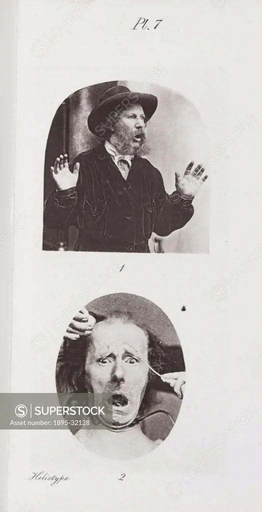 A series of photographs showing human emotions, from Charles Darwin´s (1809-1882) book ´The Expression of the Emotions in Man and Animals´, published ...