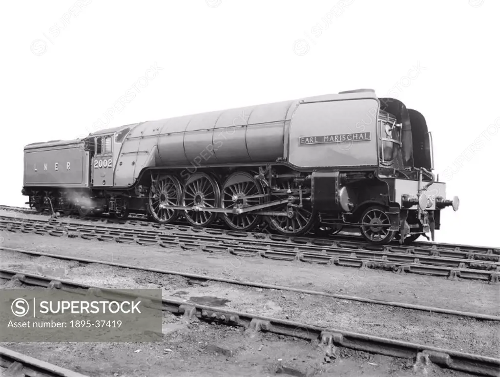 P2 class 2-8-2 locomotive number 2002 ´Earl Marshall´ at Doncaster works, 5 October 1934.  This locomotive was designed by Sir Nigel Gresley. They wer...