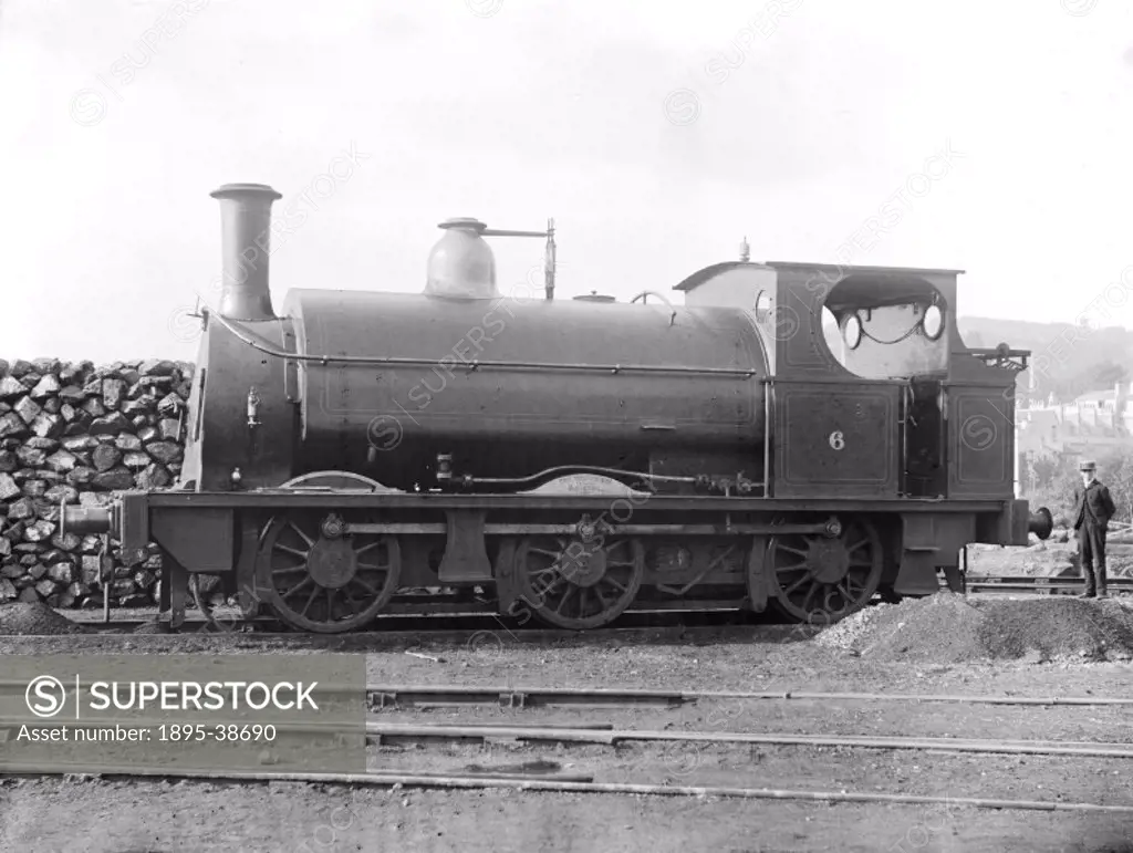 0-6-0 tank locomotive number 6, about 1880.   The locomotive was built by Fox, Walker and Co at the Atlas Engineering Works, St George, Bristol, in 18...