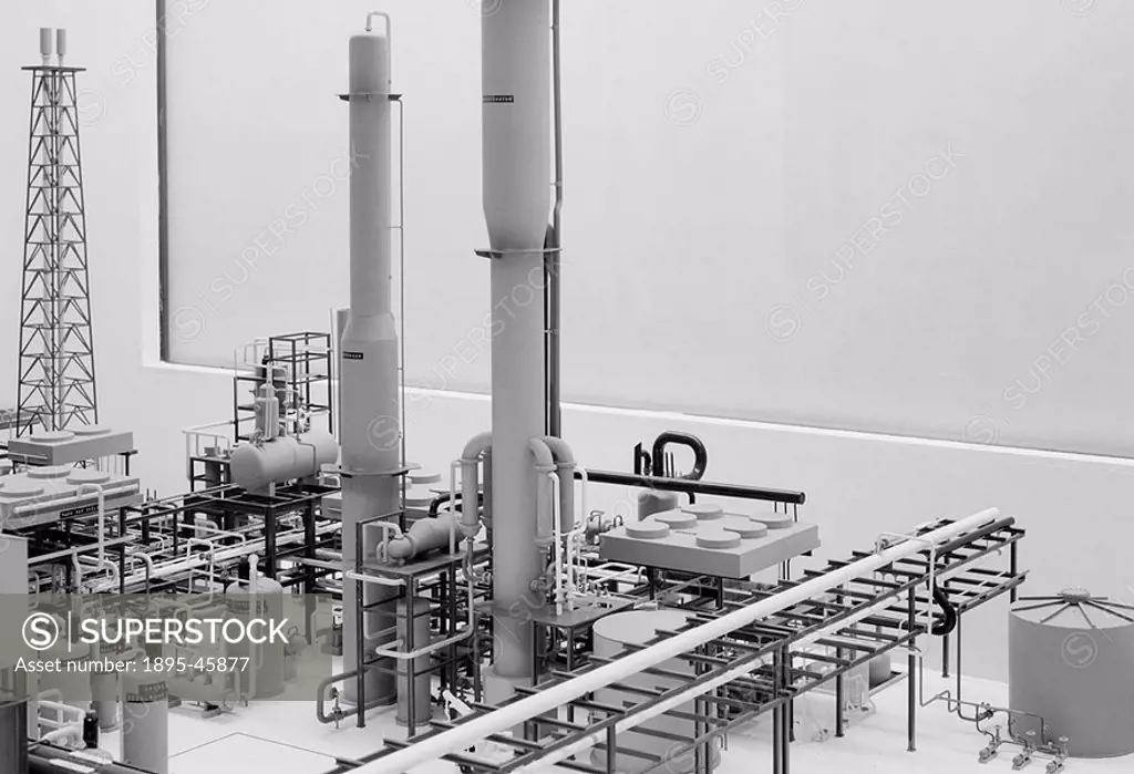 Model scale 1:80 of an ammonia synthesis plant known as Ammonia Four at ICI Agricultural Division, Billingham works, which came on stream in January 1...