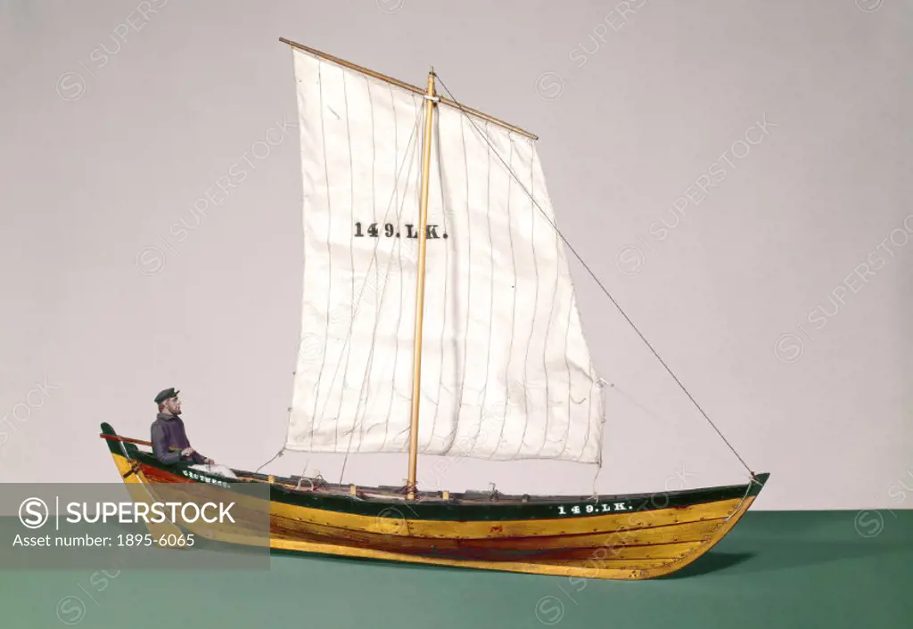 Model, made by John Shewan. Fishings boats from Shetland were similar to those of Norway. These craft of Viking origin were characterised by the sharp...