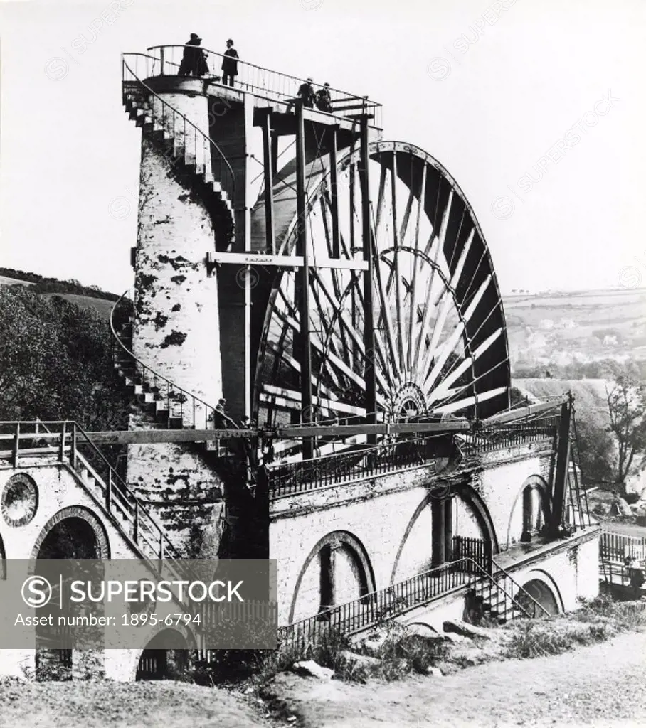 Erected in 1854, the waterwheel shown in this photograph was built by Casement.