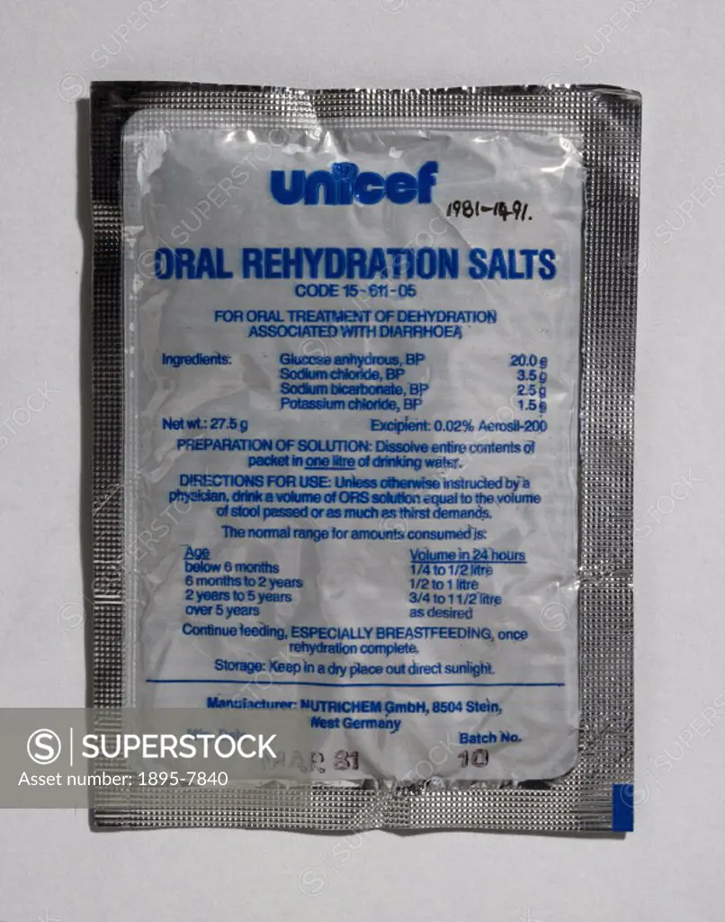 Manufactured in Germany, this mixture is used to combat diarrhoea dehydration. Diseases like typhoid and cholera cause dehydration when the body loses...