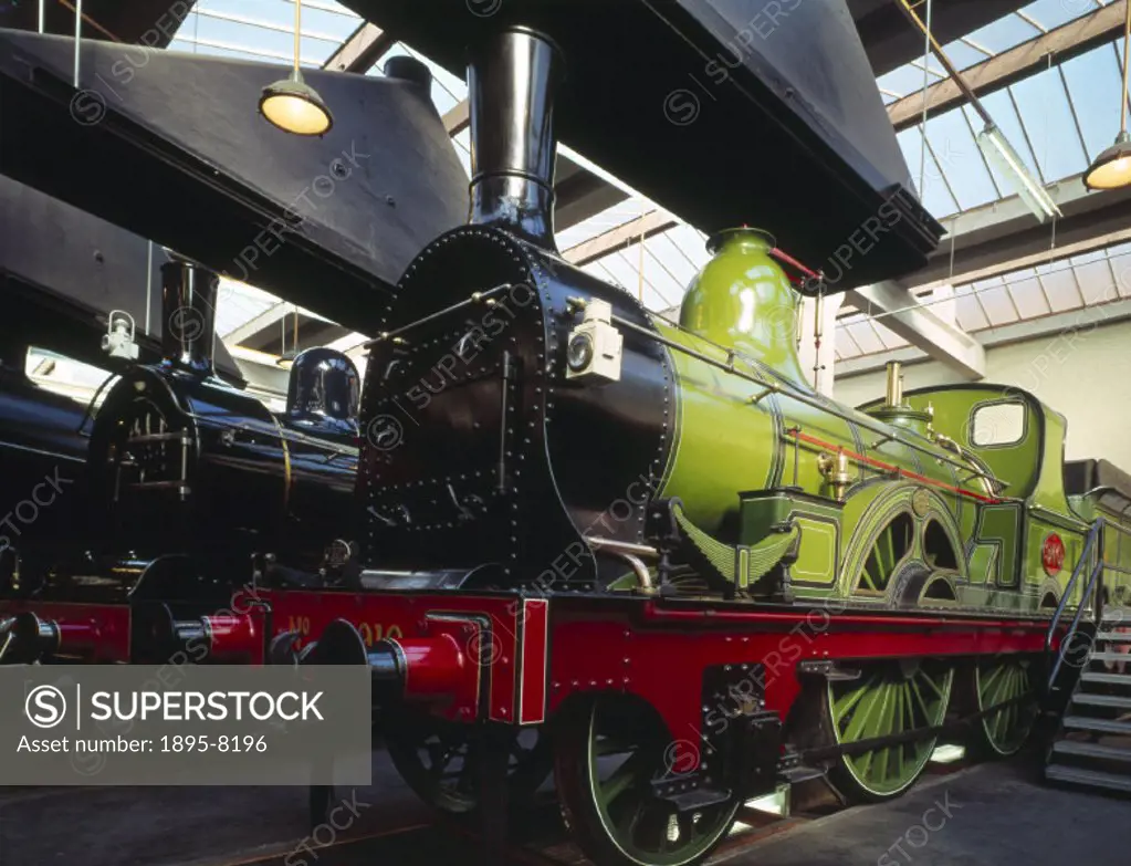 NER 2-4-0 steam locomotive, no.910, 1875. This locomotive was designed by Fletcher at Gateshead for the North Eastern Railway. It was withdrawn from s...