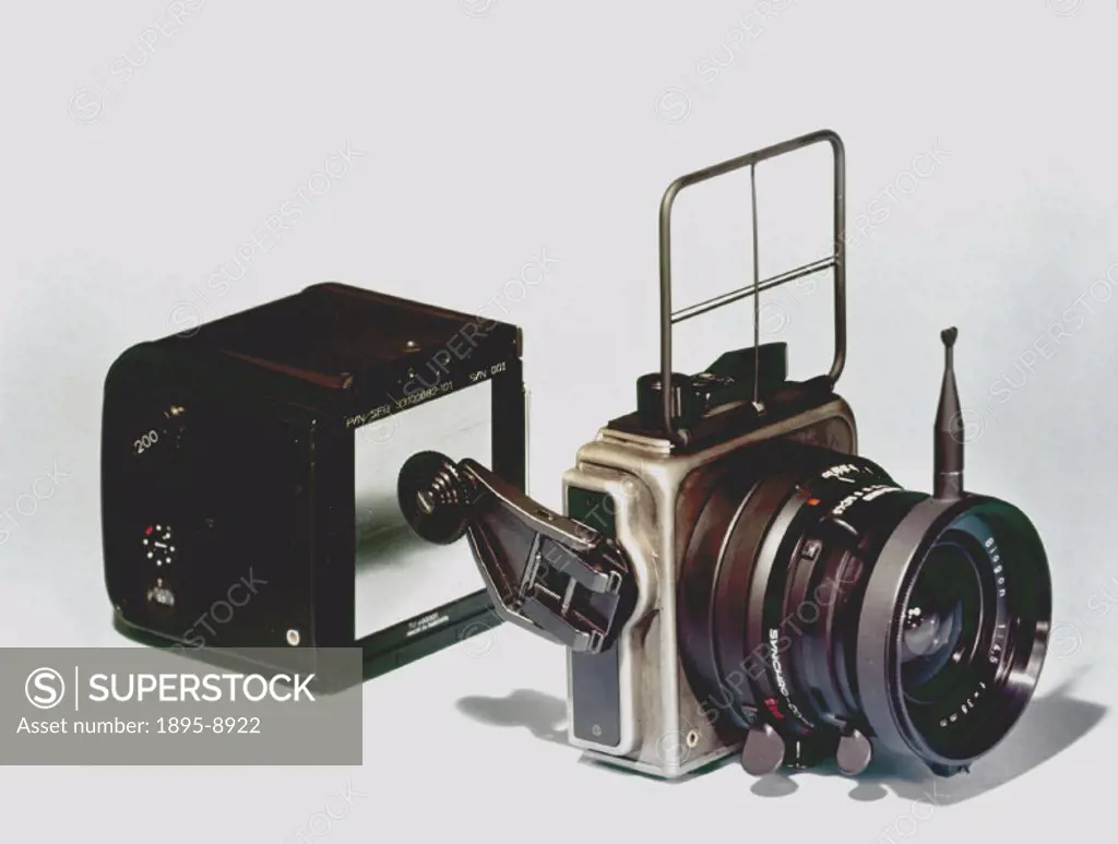 This camera, a modified Hasselblad SWC, was used on the Apollo Moon landing missions.