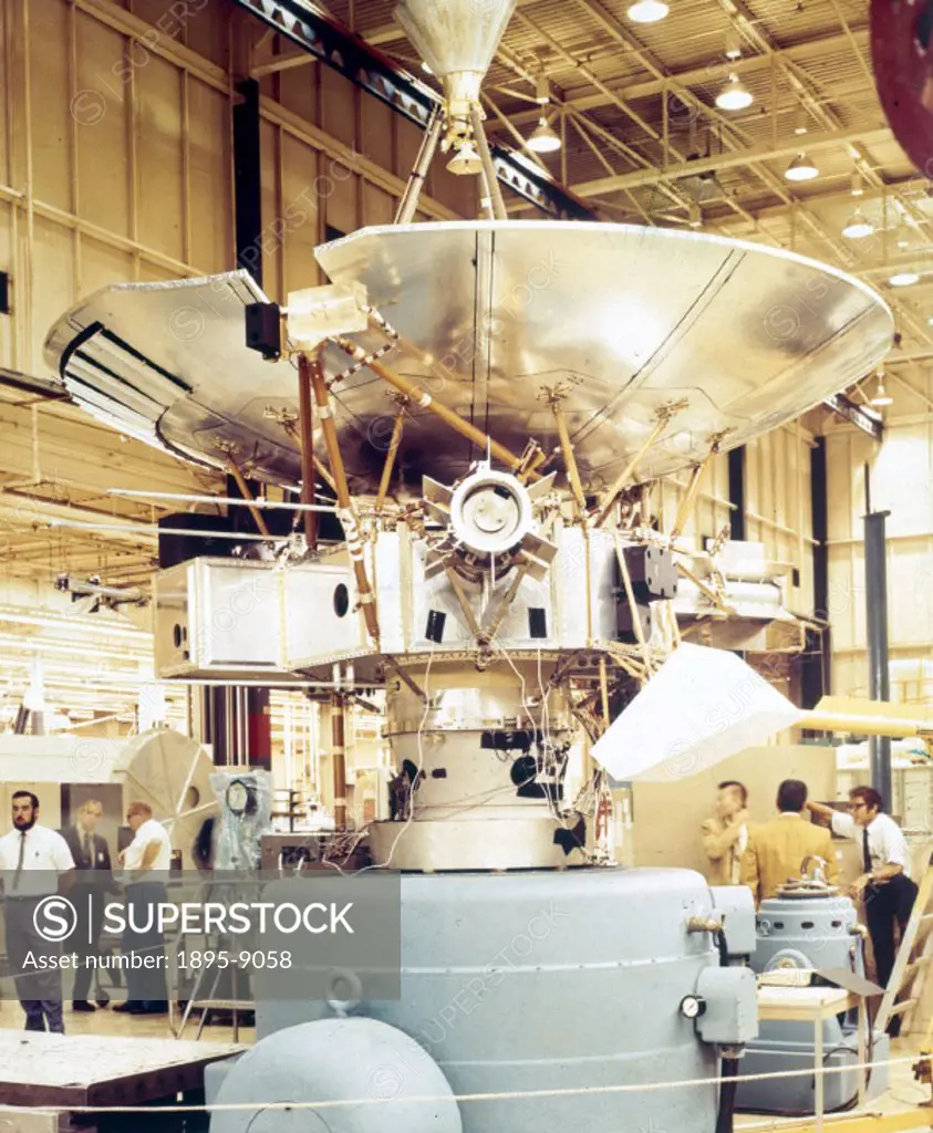 ´The spacecraft is shown undergoing vibration tests. Two Pioneer spacecraft were launched towards Jupiter in the early 1970s; Pioneer 10 on 3rd March ...